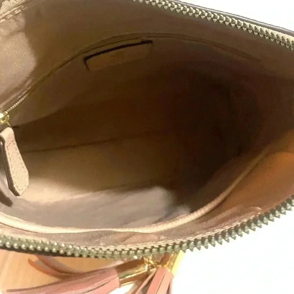 Nanette lepore faux  pebbled  leather pink crossbody handbag